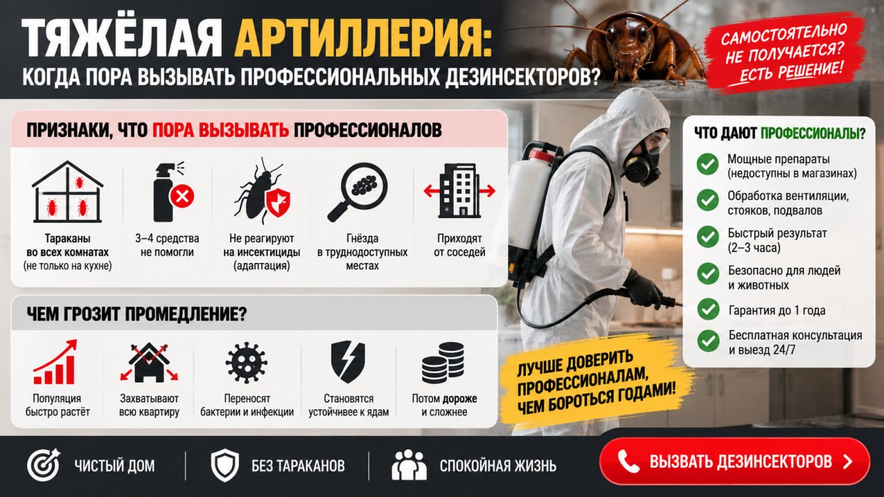 когда пора вызывать профессиональных дезинсекторов